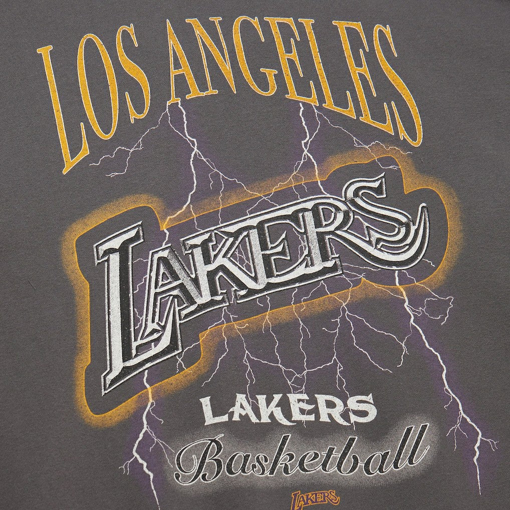 Los Angeles Lakers Women's Hardwood Classics Lightweight Pullover Sweatshirt Charcoal | Mitchell & Ness online