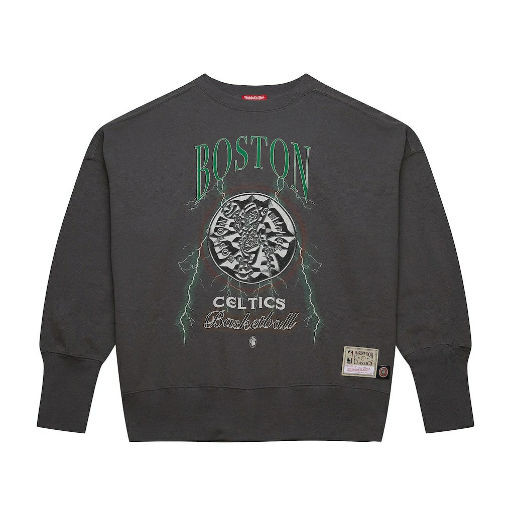 Boston Celtics Women's Hardwood Classics Lightweight Pullover Sweatshirt Charcoal | Mitchell & Ness discount