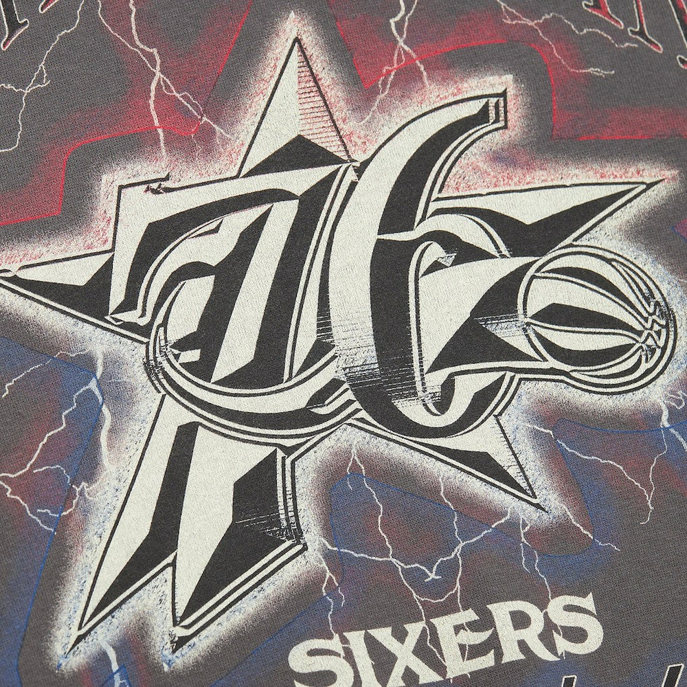 Philadelphia 76ers Women's Hardwood Classics Lightweight Pullover Sweatshirt Charcoal | Mitchell & Ness online