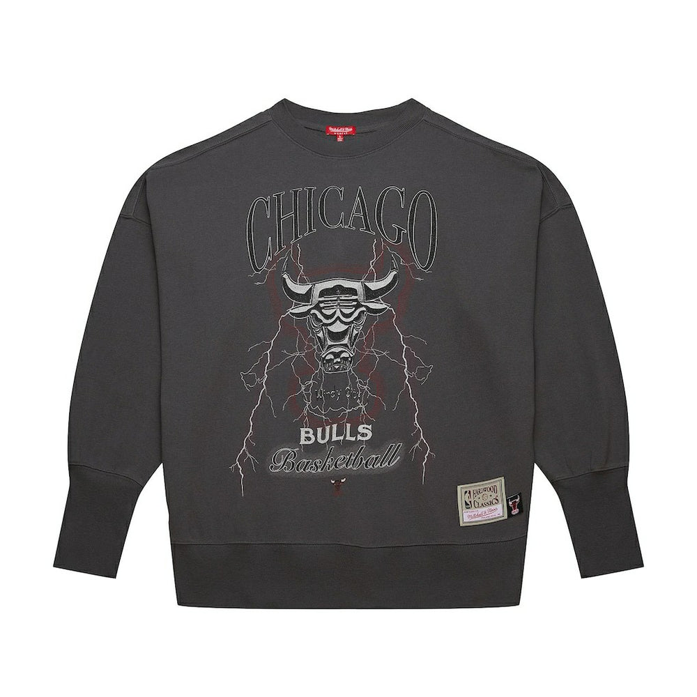 Chicago Bulls Women's Hardwood Classics Lightweight Pullover Sweatshirt Charcoal | Mitchell & Ness for sale