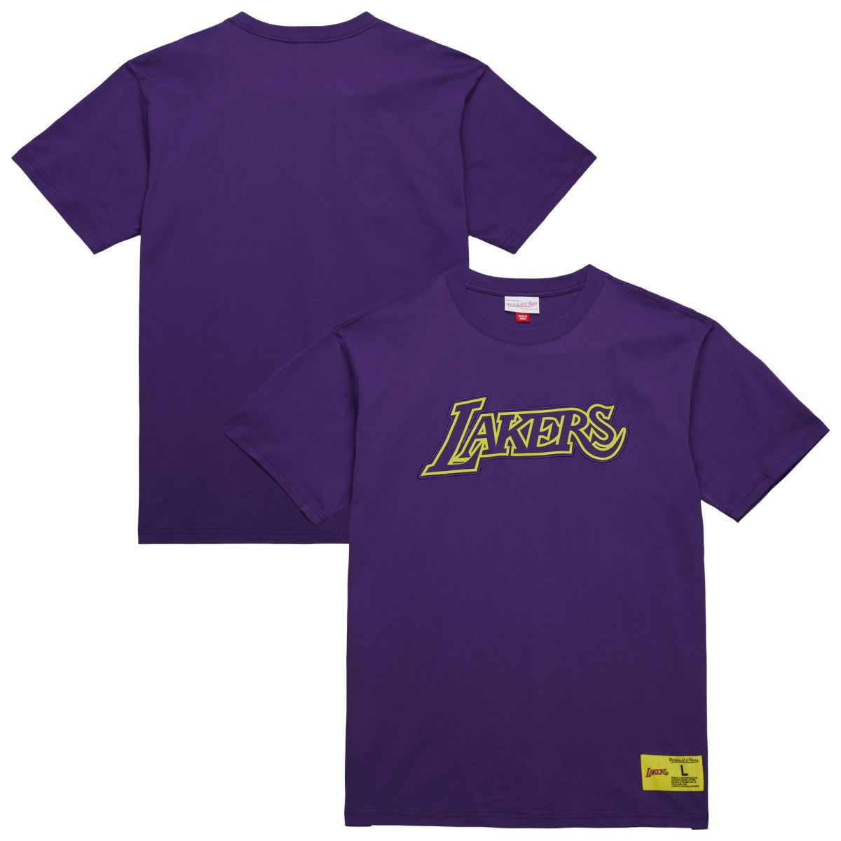 Los Angeles Lakers Hardwood Classics Neon Nights Premium T-Shirt Purple | Mitchell & Ness Near Me