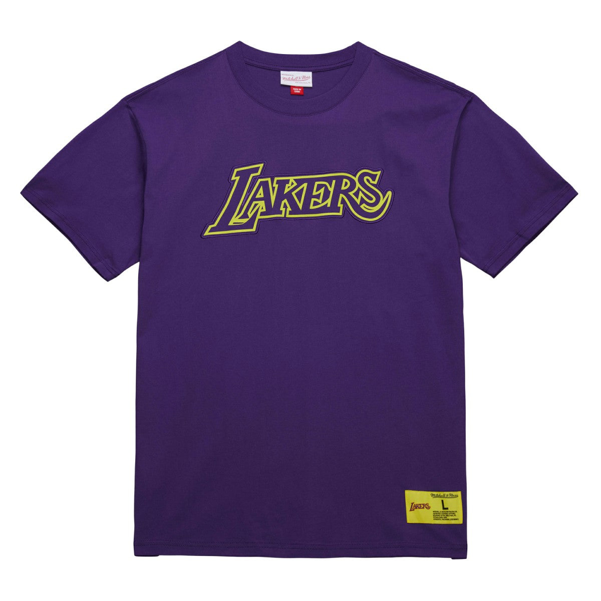 Los Angeles Lakers Hardwood Classics Neon Nights Premium T-Shirt Purple | Mitchell & Ness Near Me
