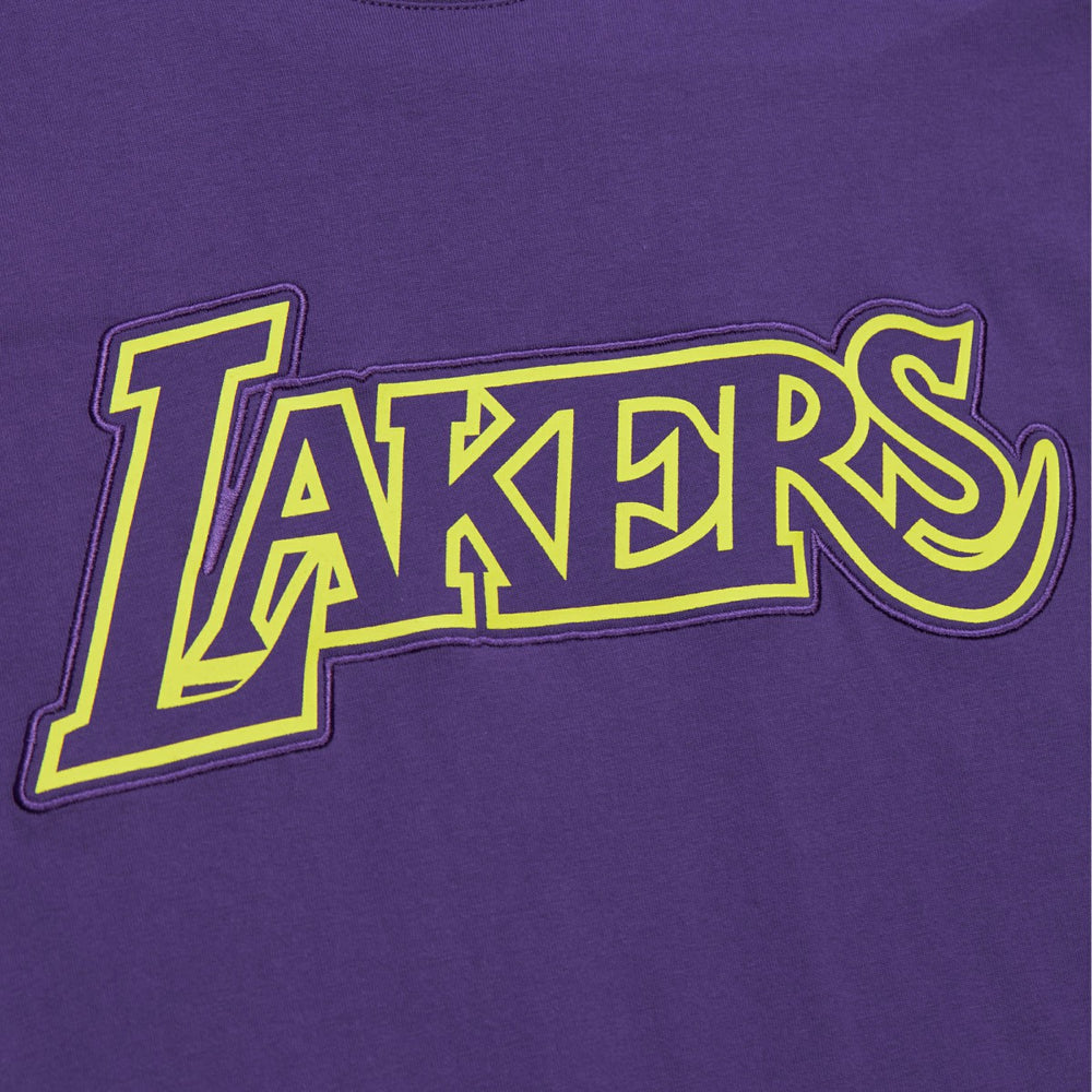 Los Angeles Lakers Hardwood Classics Neon Nights Premium T-Shirt Purple | Mitchell & Ness Near Me