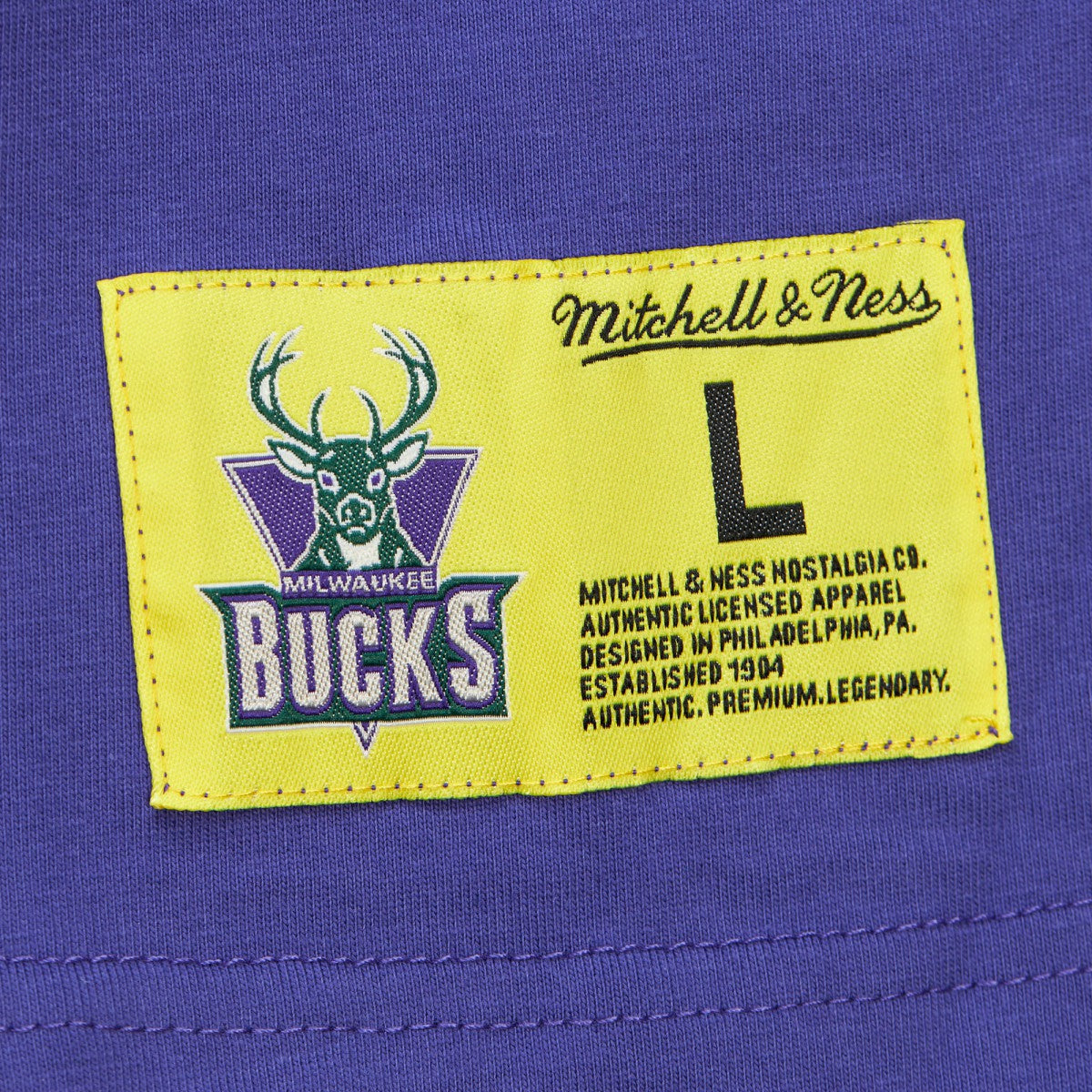 Milwaukee Bucks Hardwood Classics Neon Nights Premium T-Shirt Purple | Mitchell & Ness