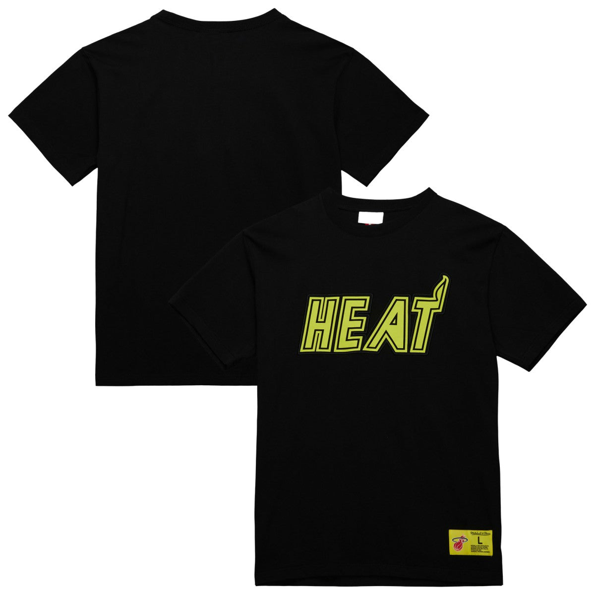 Miami Heat Hardwood Classics Neon Nights Premium T-Shirt Black | Mitchell & Ness US