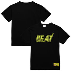 Miami Heat Hardwood Classics Neon Nights Premium T-Shirt Black | Mitchell & Ness US