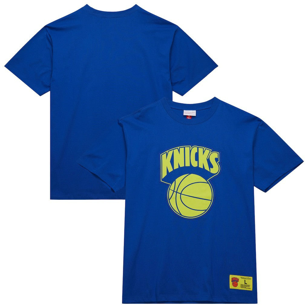 New York Knicks Hardwood Classics Neon Nights Premium T-Shirt Blue | Mitchell & Ness Near Me
