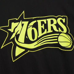 Philadelphia 76ers Hardwood Classics Neon Nights Premium T-Shirt Black | Mitchell & Ness Lifestyle