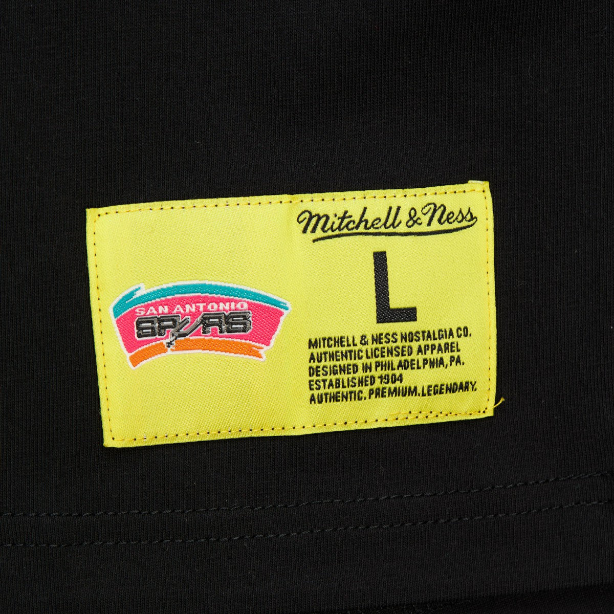 San Antonio Spurs Hardwood Classics Neon Nights Premium T-Shirt Black | Mitchell & Ness for sale