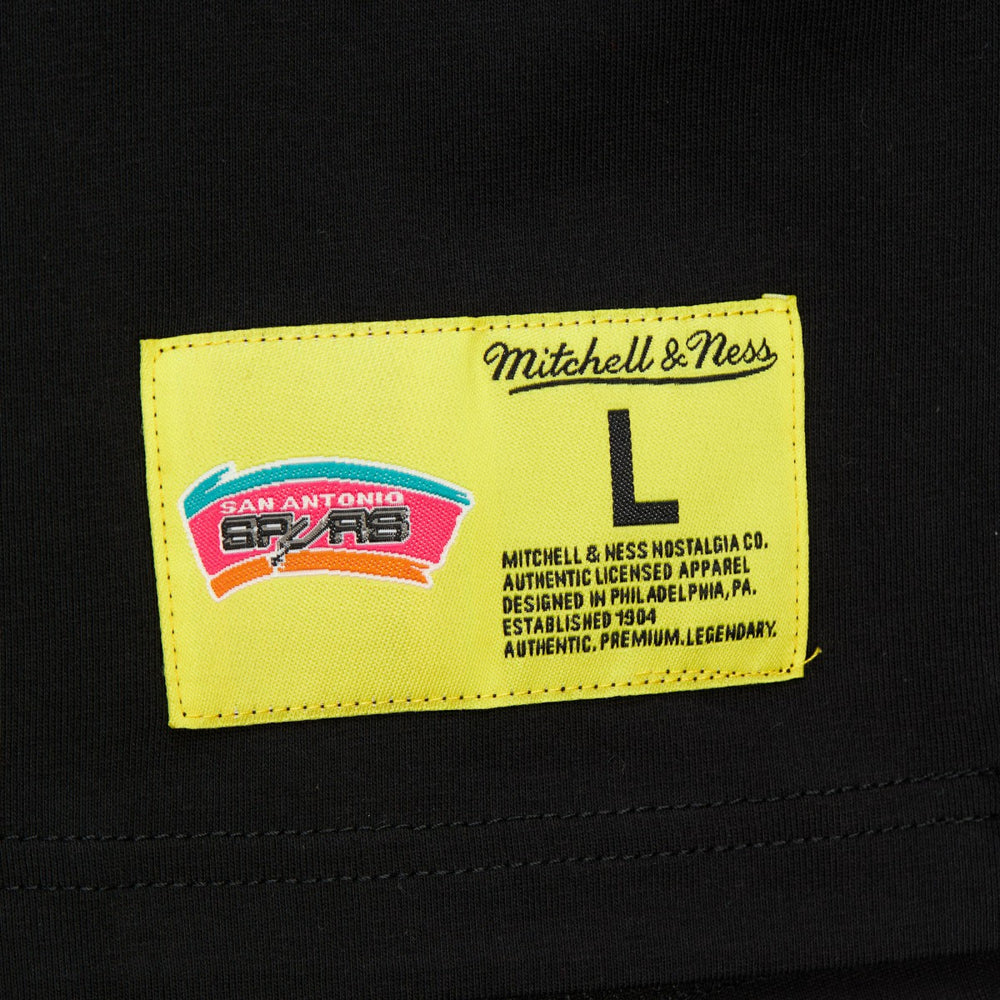 San Antonio Spurs Hardwood Classics Neon Nights Premium T-Shirt Black | Mitchell & Ness for sale