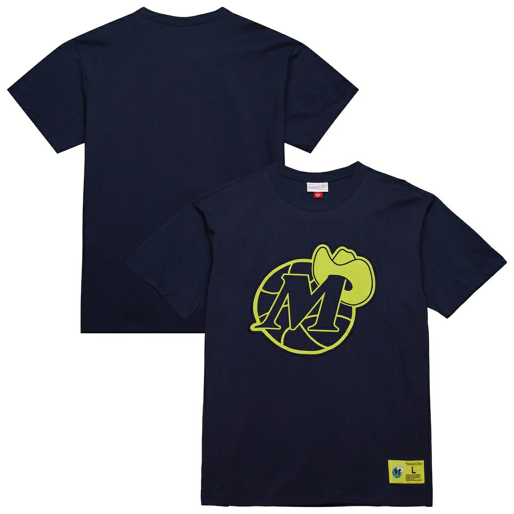 Dallas Mavericks Hardwood Classics Neon Nights Premium T-Shirt for sale Navy | Mitchell & Ness for sale