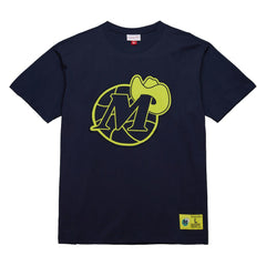 Dallas Mavericks Hardwood Classics Neon Nights Premium T-Shirt for sale Navy | Mitchell & Ness for sale