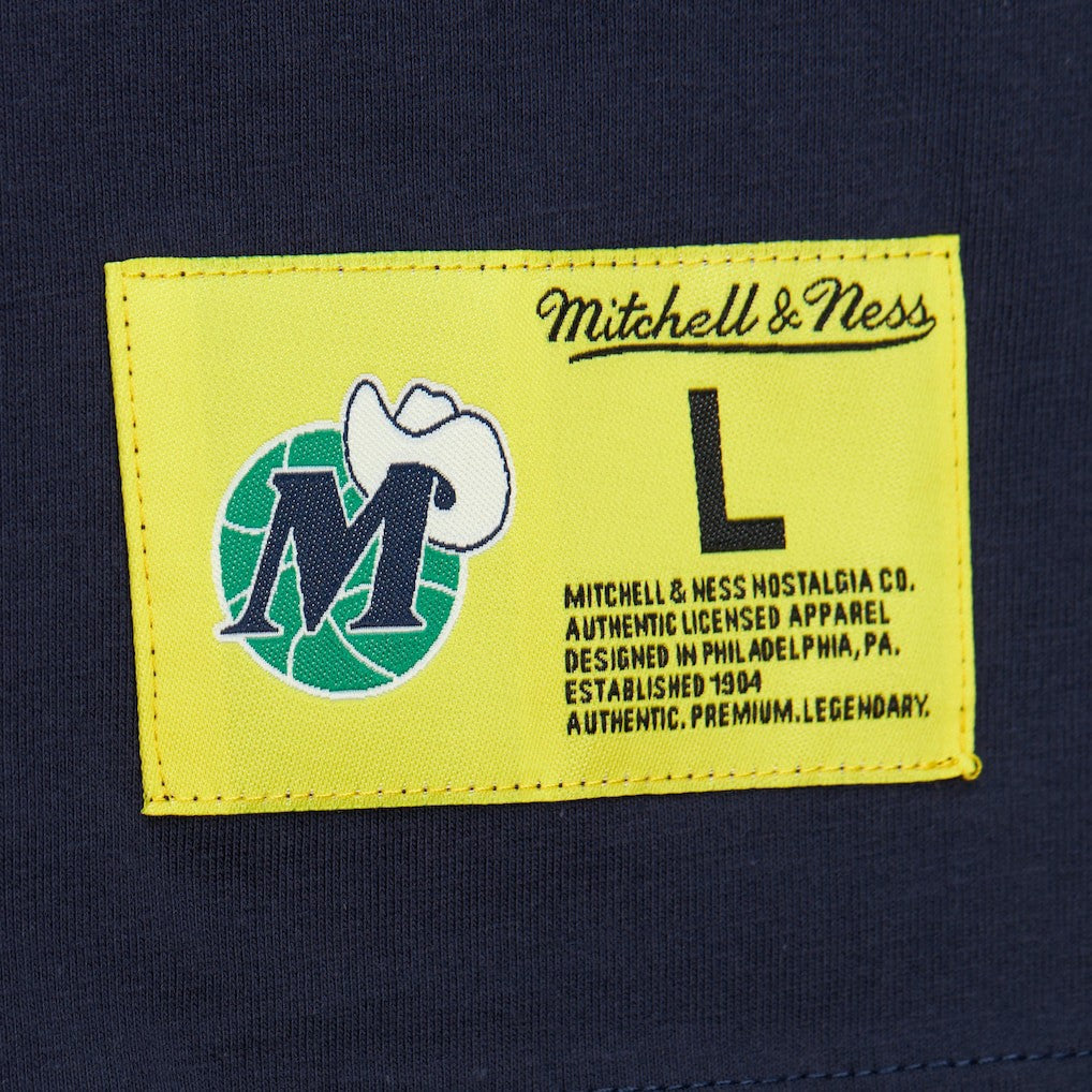 Dallas Mavericks Hardwood Classics Neon Nights Premium T-Shirt for sale Navy | Mitchell & Ness for sale