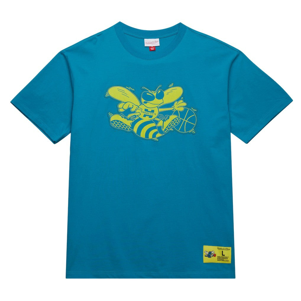 Charlotte Hornets Hardwood Classics Neon Nights Premium T-Shirt Teal | Mitchell & Ness online