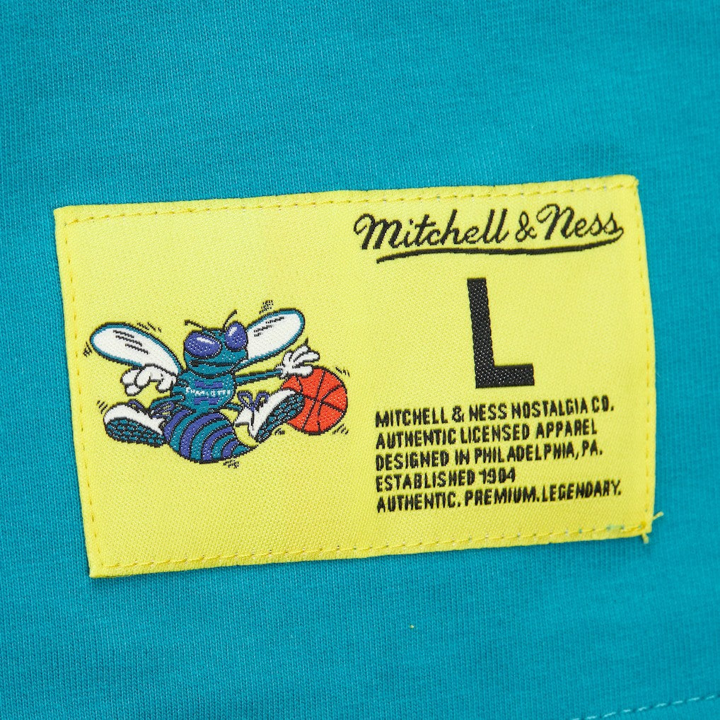 Charlotte Hornets Hardwood Classics Neon Nights Premium T-Shirt Teal | Mitchell & Ness online