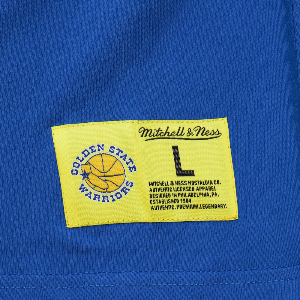 Golden State Warriors Hardwood Classics Neon Nights Premium T-Shirt for sale Royal | Mitchell & Ness discount