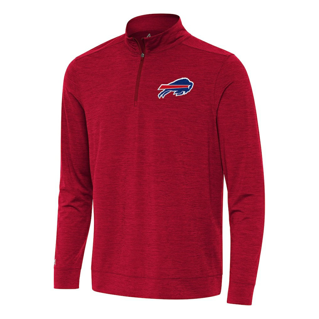 Buffalo Bills Antigua Bright Quarter-Zip Top Heather Red
