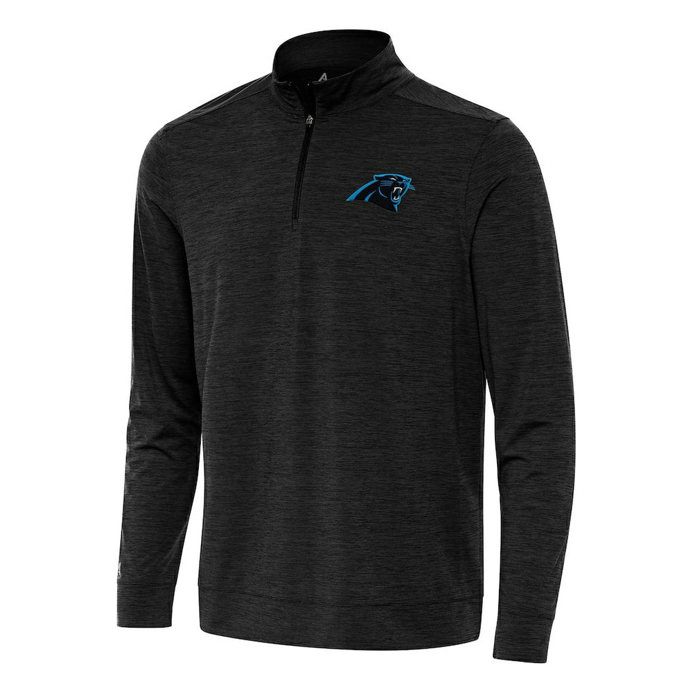 Carolina Panthers Antigua Bright Quarter-Zip Top Heather Black