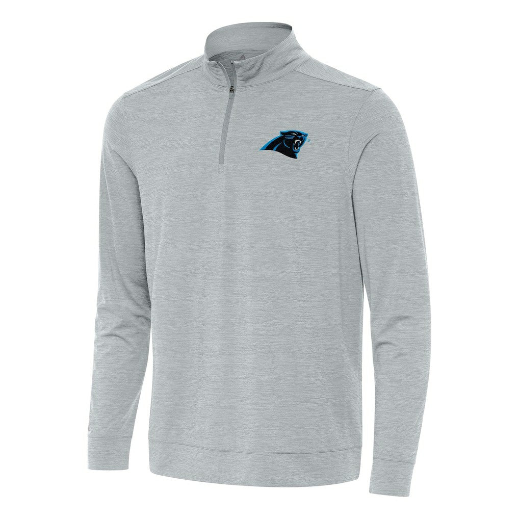 Carolina Panthers Antigua Bright Quarter-Zip Top Heather Gray
