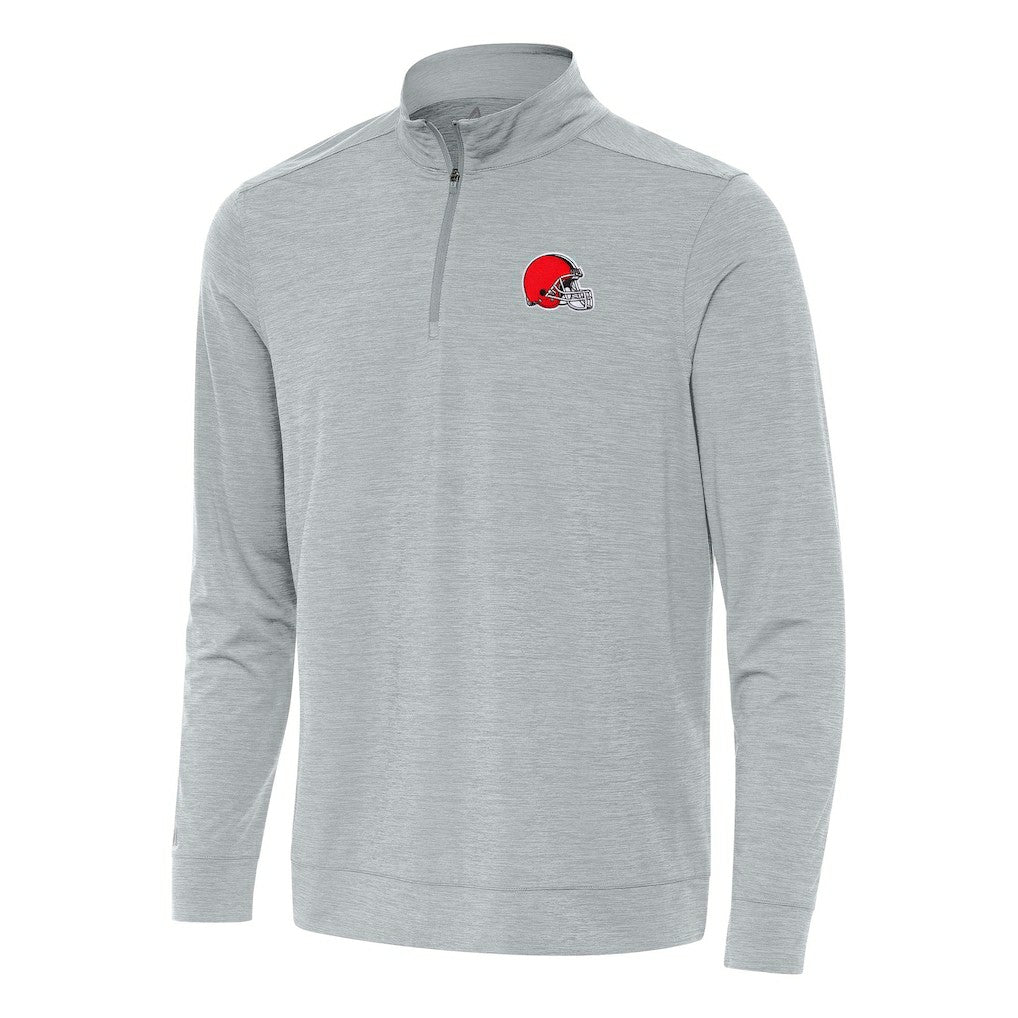 Cleveland Browns Antigua Bright Quarter-Zip Top Heather Gray