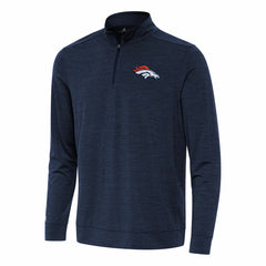 Denver Broncos Antigua Bright Quarter-Zip Top Heather Navy