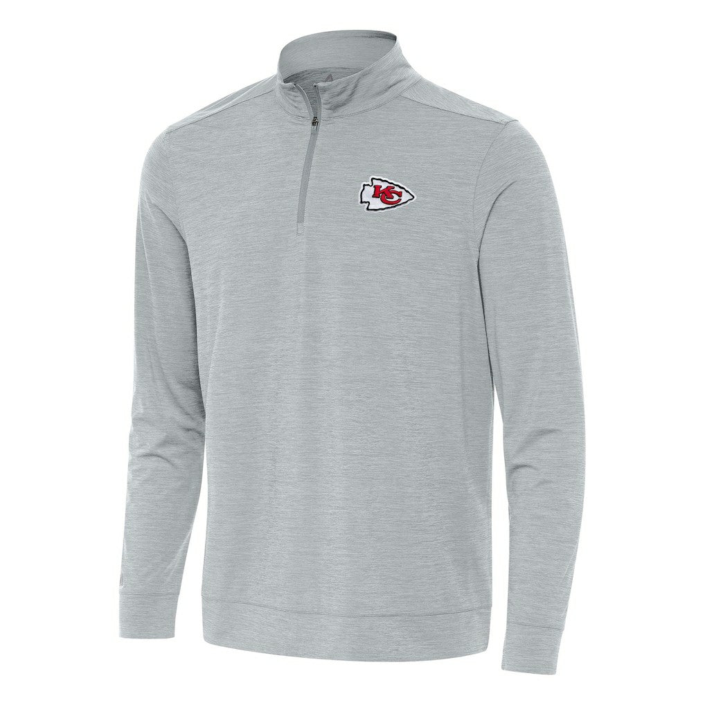 Kansas City Chiefs Antigua Bright Quarter-Zip Top Heather Gray