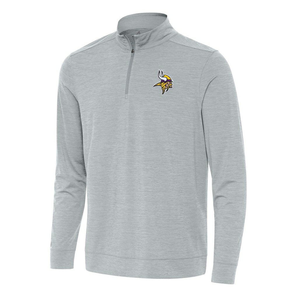 Minnesota Vikings Antigua Bright Quarter-Zip Top Heather Gray
