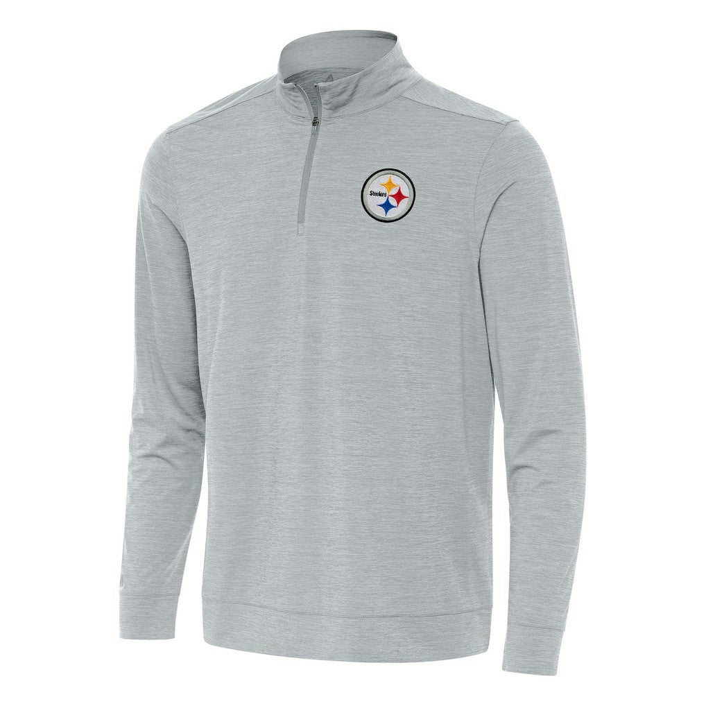 Pittsburgh Steelers Antigua Bright Quarter-Zip Top Heather Gray