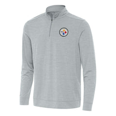 Pittsburgh Steelers Antigua Bright Quarter-Zip Top Heather Gray