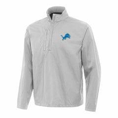 Detroit Lions Antigua Brisk Quarter-Zip Pullover Jacket Gray