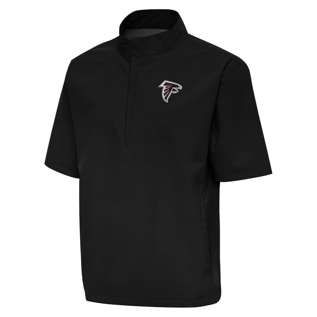 Atlanta Falcons Antigua Brisk Short Sleeve Quarter-Zip Windshirt Black