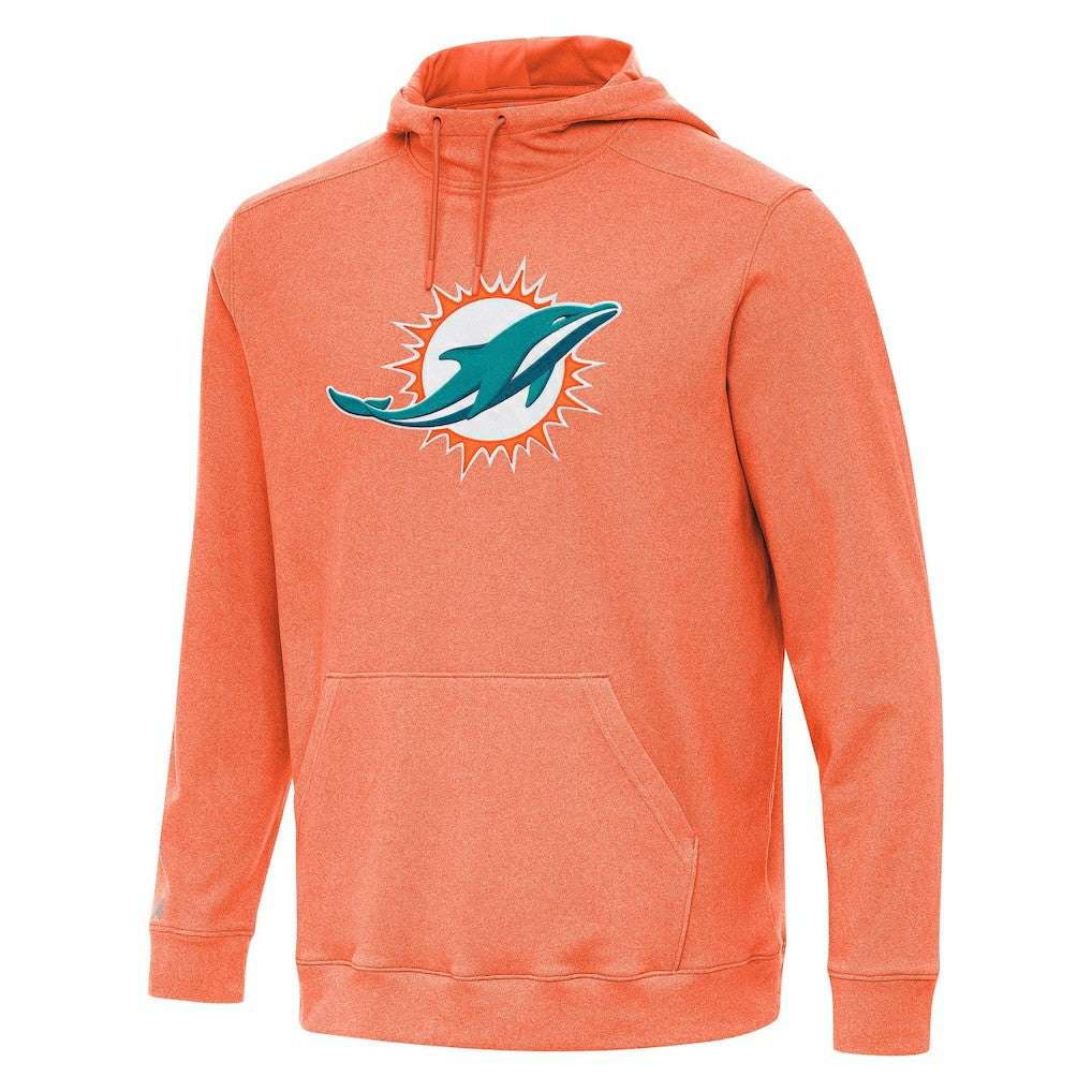 Miami Dolphins Antigua Cloud Pullover Hoodie Heather Orange