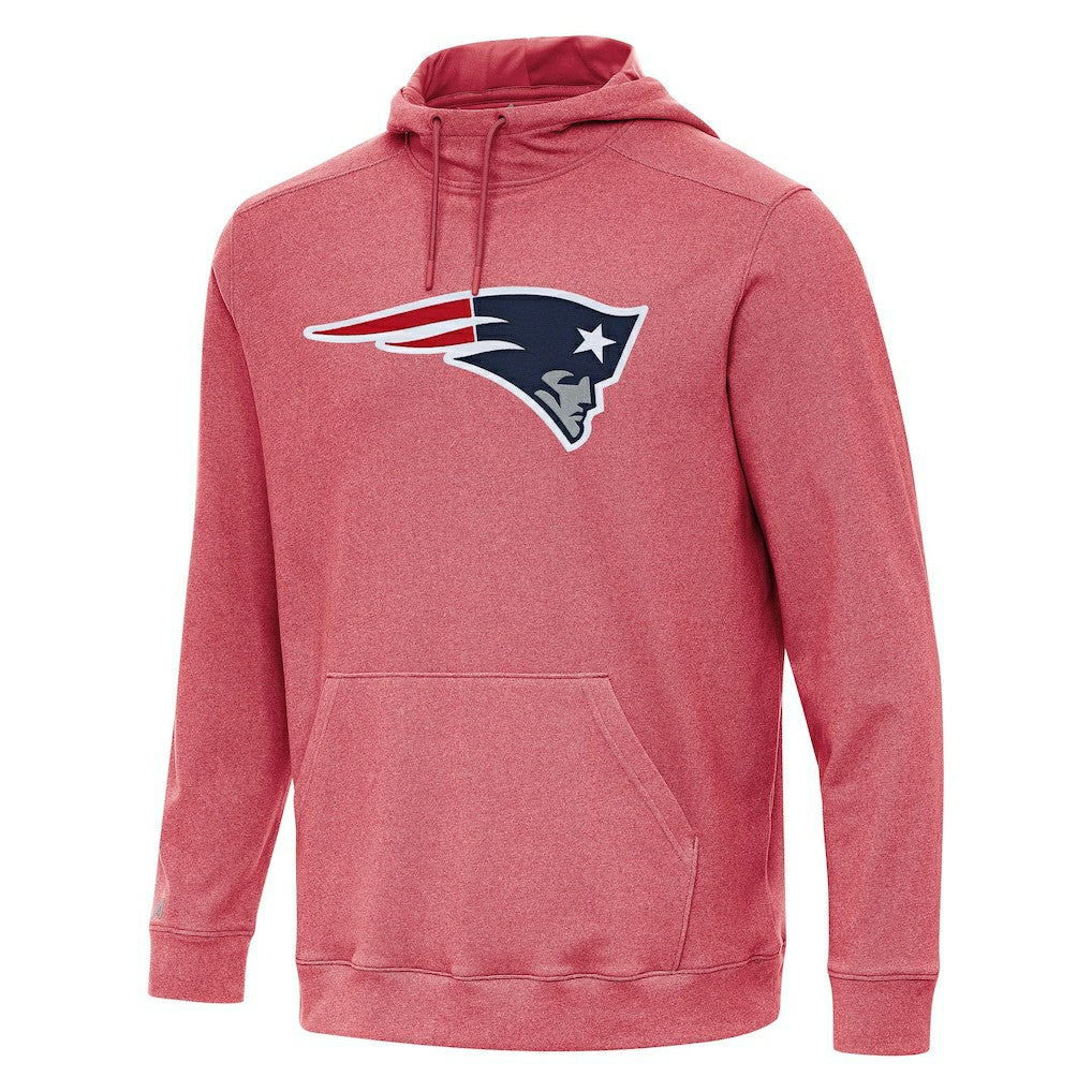New England Patriots Antigua Cloud Pullover Hoodie Heather Red