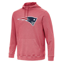 New England Patriots Antigua Cloud Pullover Hoodie Heather Red