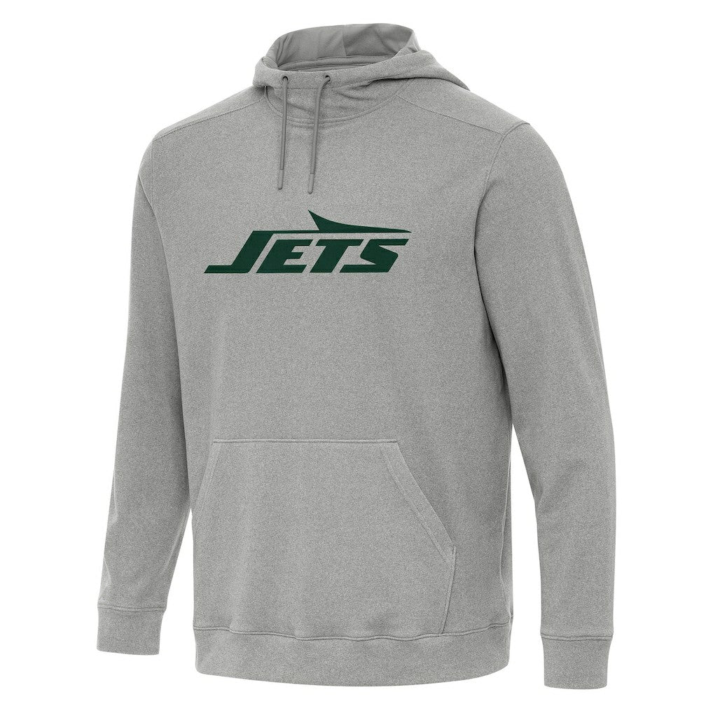New York Jets Antigua Cloud Pullover Hoodie Heather Gray
