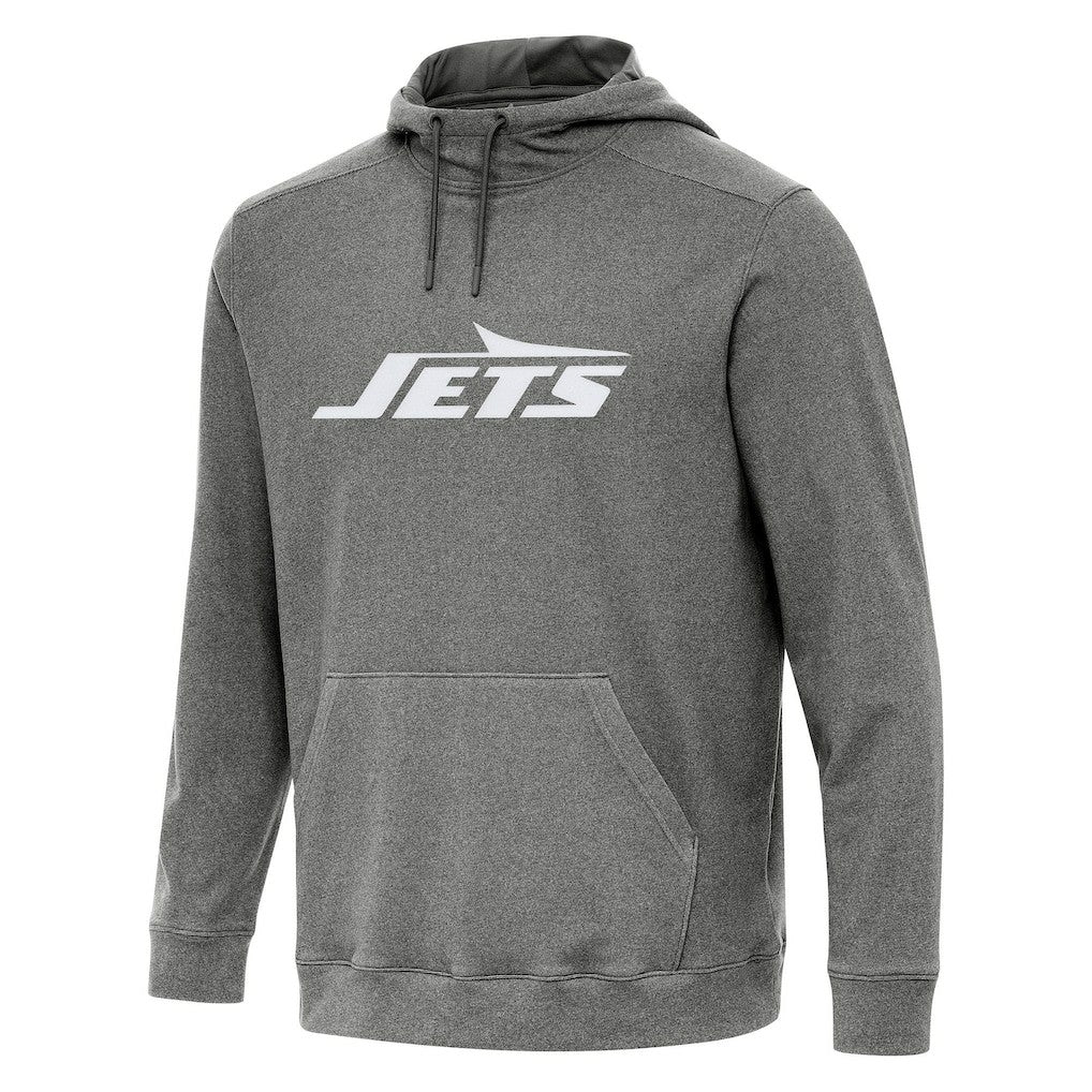 New York Jets Antigua Cloud Pullover Hoodie Heather Black