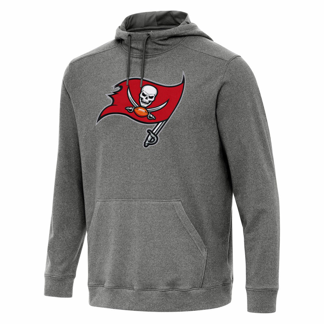 Tampa Bay Buccaneers Antigua Cloud Pullover Hoodie Heather Black