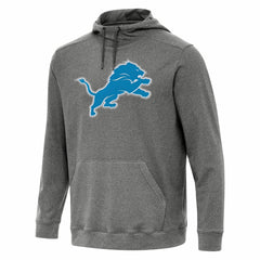 Detroit Lions Antigua Cloud Pullover Hoodie Heather Black