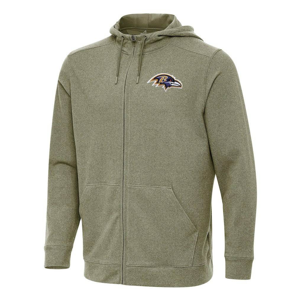 Baltimore Ravens Antigua Effortless Full-Zip Hoodie Olive