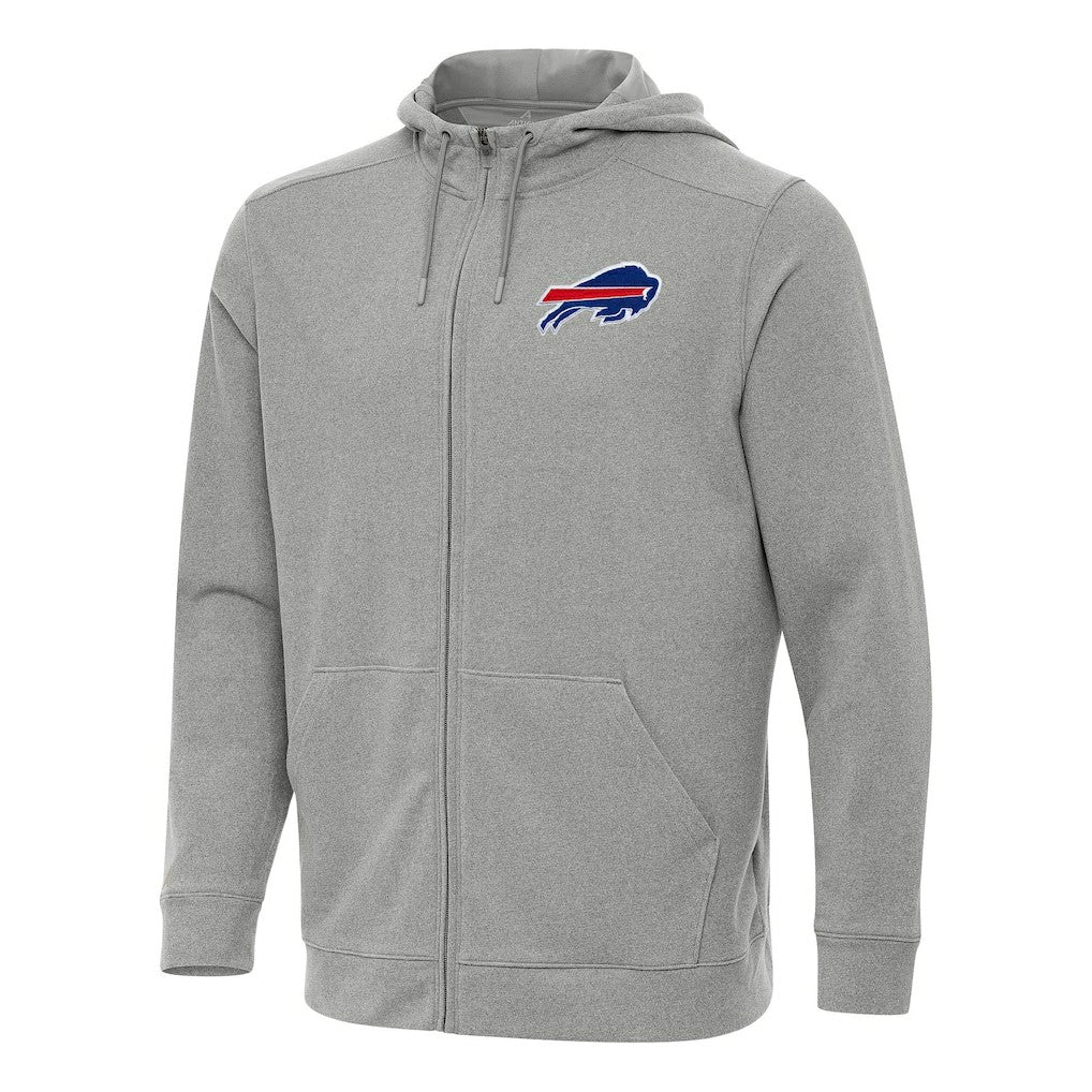 Buffalo Bills Antigua Effortless Full-Zip Hoodie Heather Gray