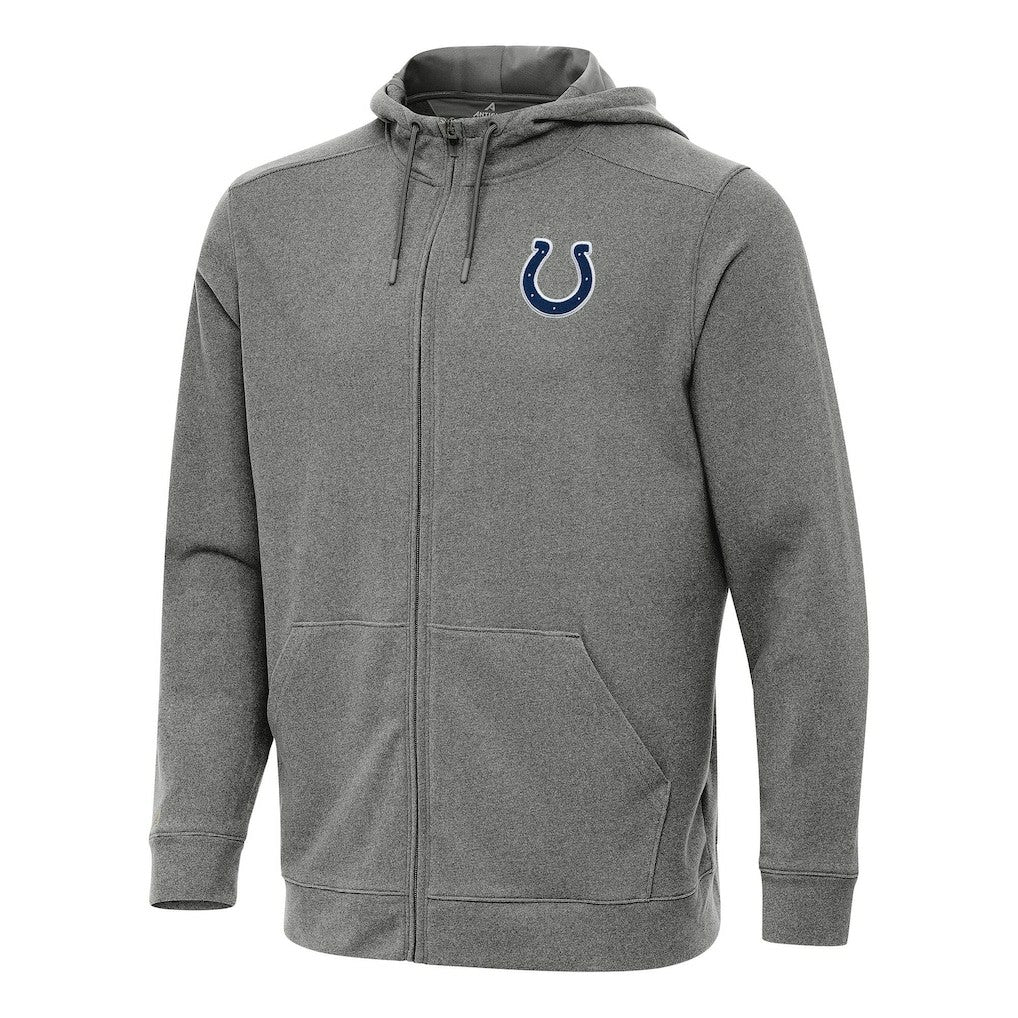 Indianapolis Colts Antigua Effortless Full-Zip Hoodie Heather Black