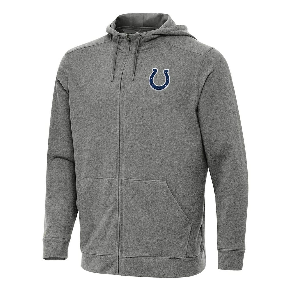Indianapolis Colts Antigua Effortless Full-Zip Hoodie Heather Black