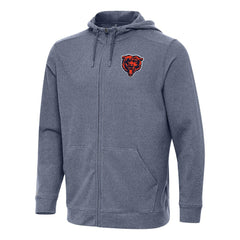 Chicago Bears Antigua Effortless Full-Zip Hoodie Heather Navy