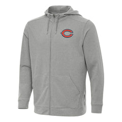 Chicago Bears Antigua Effortless Full-Zip Hoodie Heather Gray