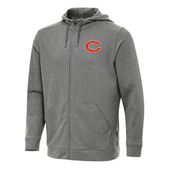 Chicago Bears Antigua Effortless Full-Zip Hoodie Heather Black