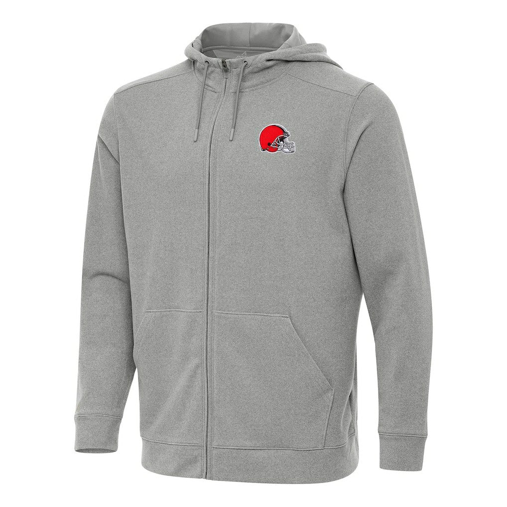 Cleveland Browns Antigua Effortless Full-Zip Hoodie Heather Gray