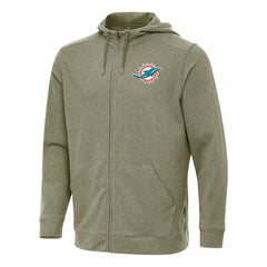 Miami Dolphins Antigua Effortless Full-Zip Hoodie Olive