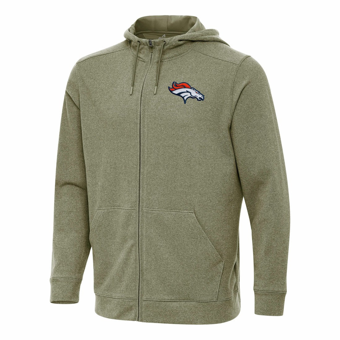 Denver Broncos Antigua Effortless Full-Zip Hoodie Olive