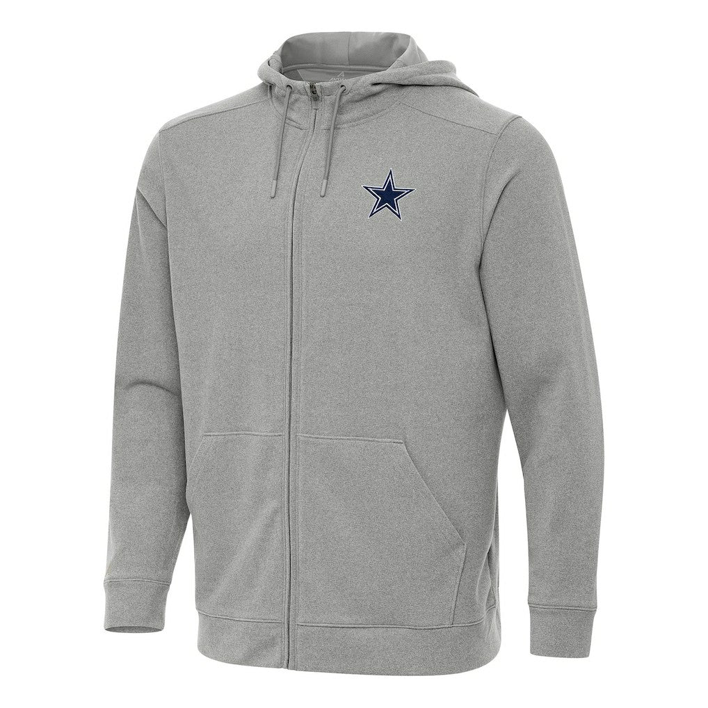 Dallas Cowboys Antigua Effortless Full-Zip Hoodie Heather Gray