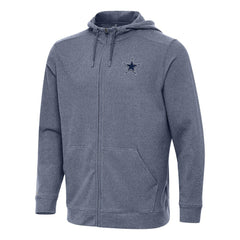 Dallas Cowboys Antigua Effortless Full-Zip Hoodie Heather Navy